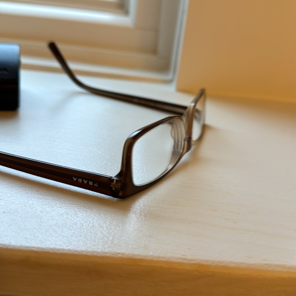 PRADA light brown rectangular eyeglass frames, excellent like new condition - Picture 3 of 8